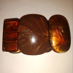 Large Browns ,Amber and some gold vintage bracelet.